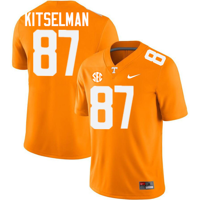#87 Miles Kitselman UT Vols Jerseys,Tennessee Volunteers College Football Jerseys Stitched-Orange  #87 Miles Kitselman UT Vols Jerseys,Tennessee Volunteers College Football Jerseys Stitched-Orange